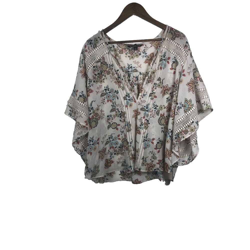 Zac & Rachel Women’s Size 2X Paisley Short Ruffle Sleeve Blouse BOHO Cottagecore